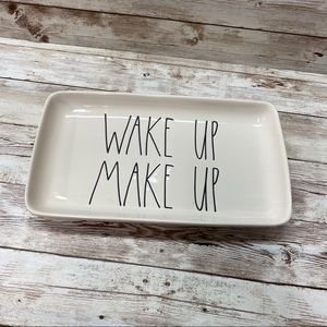 Rae Dunn Wake Up Make Up Trinket Tray Plate